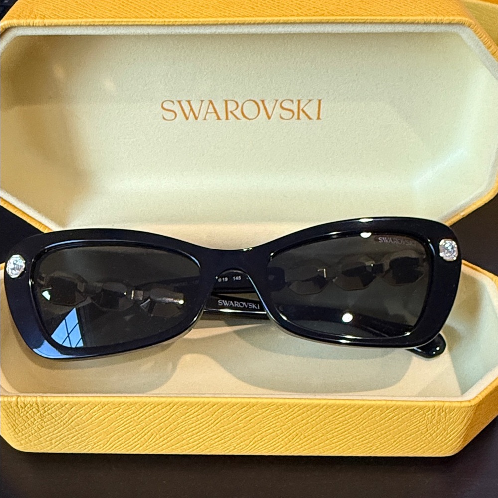 Swarovski Dark Sunglasses with Crystal Details
